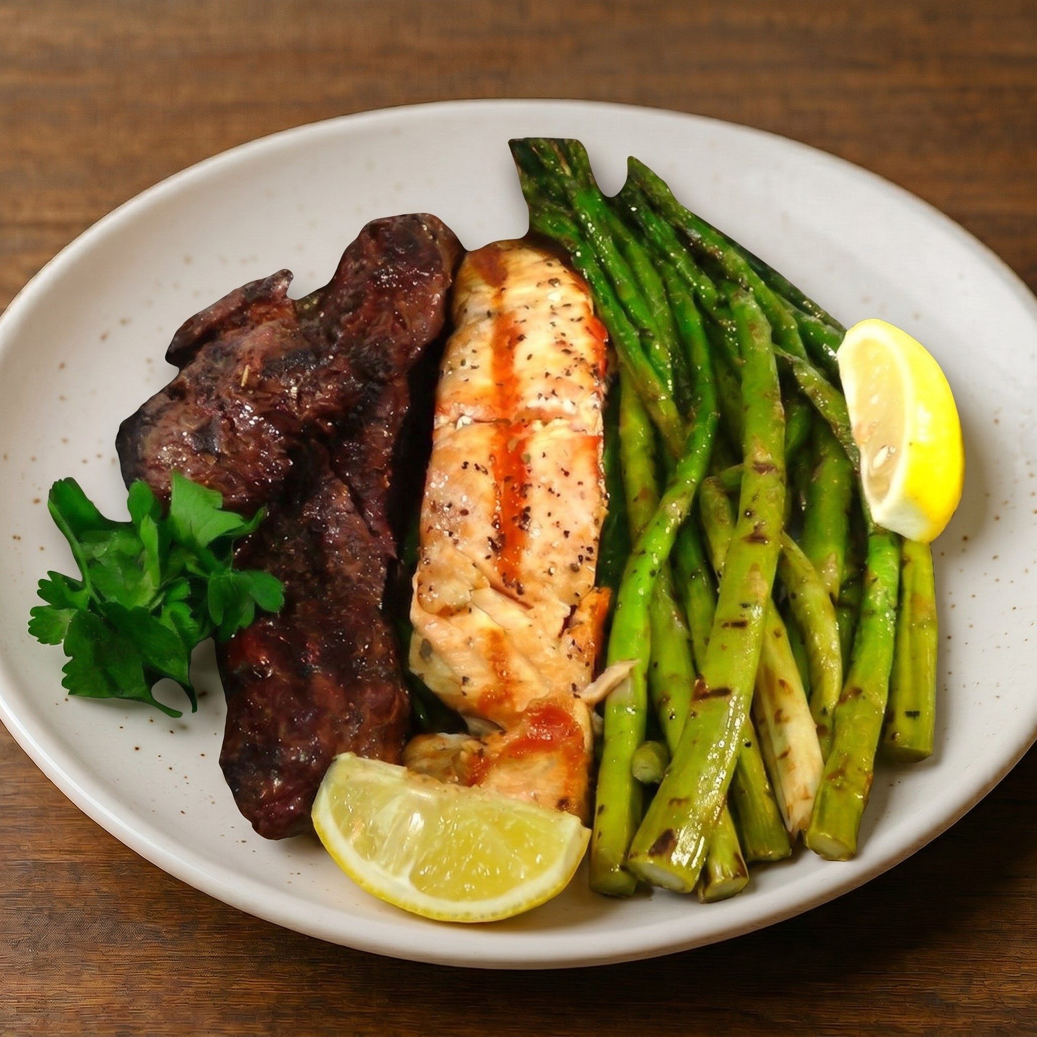 Steak & Salmon Combo Entree.