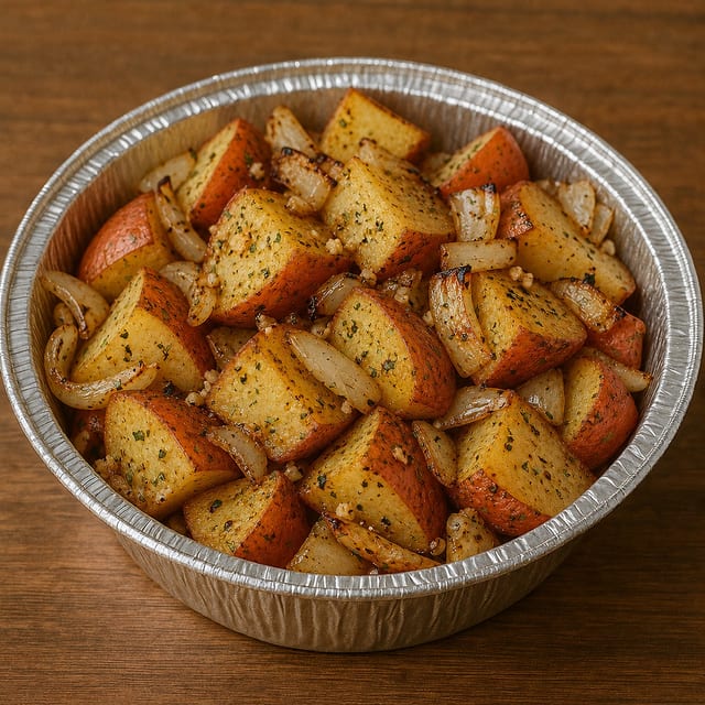 Oven Roasted Garlic Dill Potatoes.