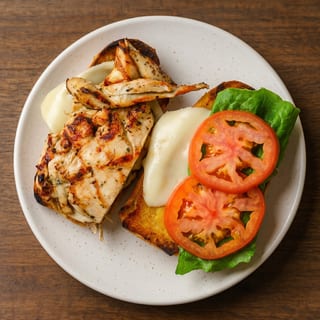 Grilled Chicken Teriyaki with Swiss on a Twist Roll Sandwich