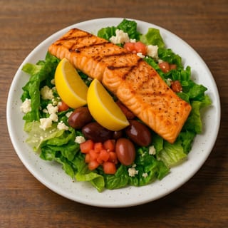 Grilled or Cajun Salmon Over Greek, Caesar or Leaf